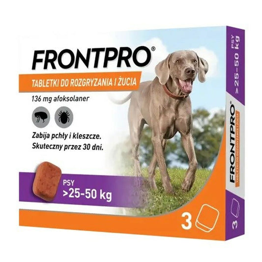 Tabletit FRONTPRO 612474 15 g 3 x 136 mg Sopii koirille joiden paino max. >25-50 kg