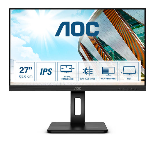 AOC P2 Q27P2Q LED-näyttö 68,6 cm (27") 2560 x 1440 pikseliä Quad HD musta