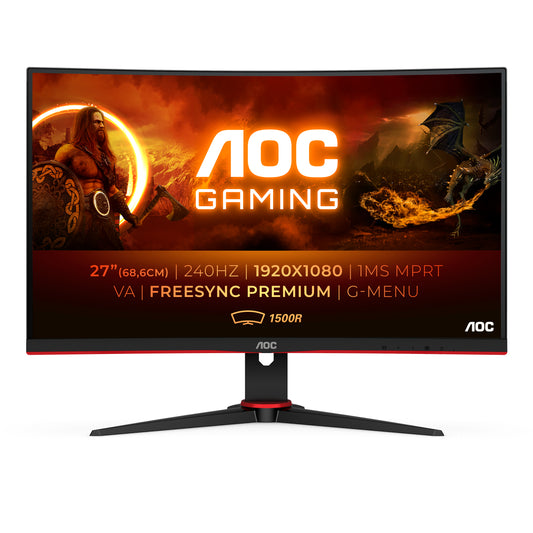 AOC G2 C27G2ZE/BK tietokoneen litteä näyttö 68,6 cm (27") 1920 x 1080 pikseliä Full HD LED Musta, Punainen