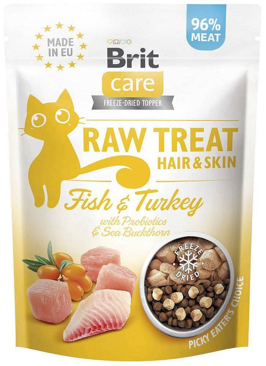 BRIT Care Raw Treat Hair&Skin kala kalkkunan kanssa - kissan herkkuja - 40g