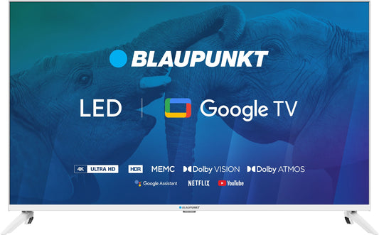 TV 43  Blaupunkt 43UBG6010S 4K Ultra HD LED  GoogleTV  Dolby Atmos  WiFi 2 4-5GHz  BT  white