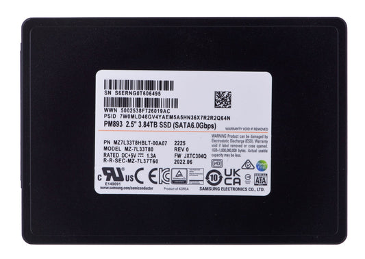 SSD Samsung PM893 3.84TB SATA 2.5 MZ7L33T8HBLT-00A07 (DWPD 1)