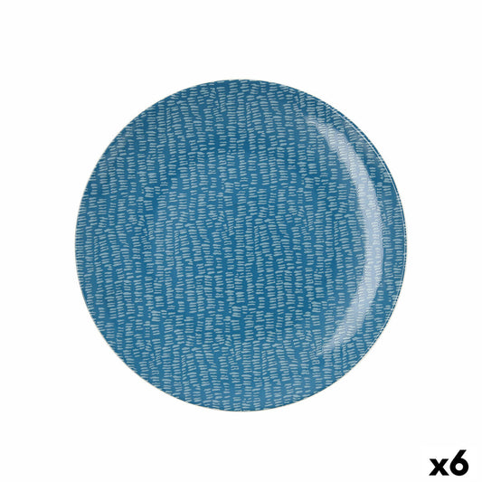 Litteä Lautanen Ariane Ripple Sininen Keraminen 25 cm (6 osaa)