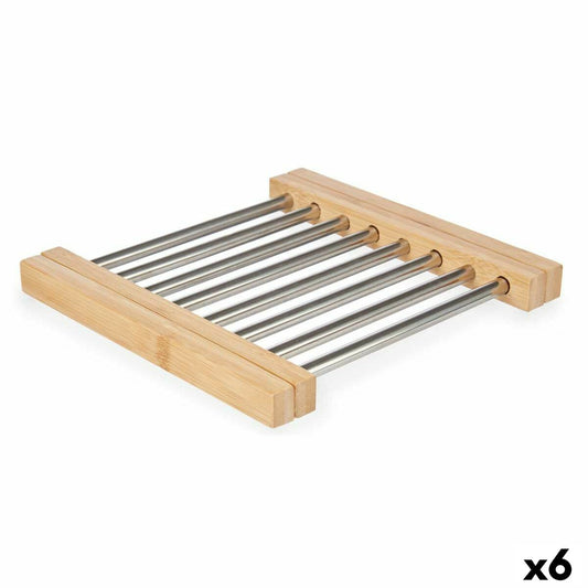 Tabletti Hopeinen Metalli Bambu 36,4 x 2,2 x 21,3 cm (6 osaa)