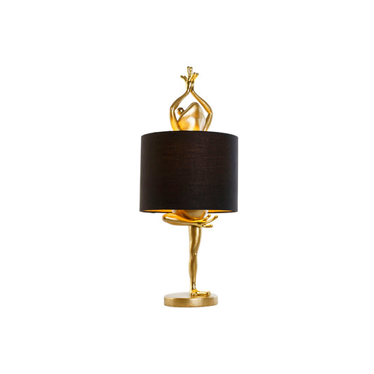 Tischlampe Home ESPRIT Schwarz Gold Harz 50 W 220 V 28 x 28 x 68 cm (2 Stück)