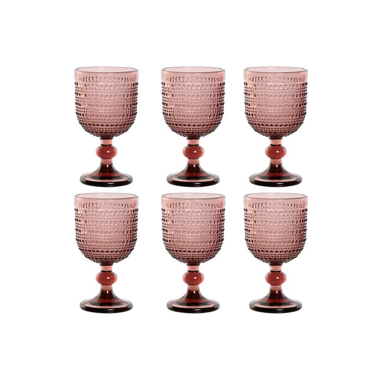Setti laseja Home ESPRIT Pinkki Kristalli 240 ml (6 osaa)