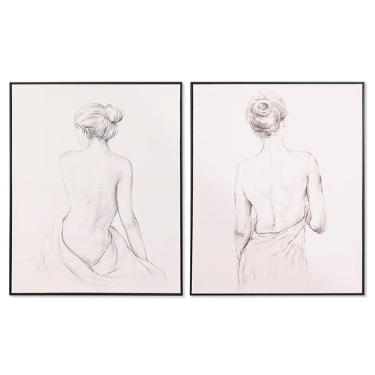 Maalaus Home ESPRIT Nainen Moderni 82,3 x 4,5 x 102,3 cm (2 osaa)