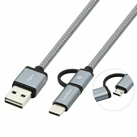 USB-Kabel auf Micro-USB und USB C CoolBox COO-CAB-U2MC-GR     