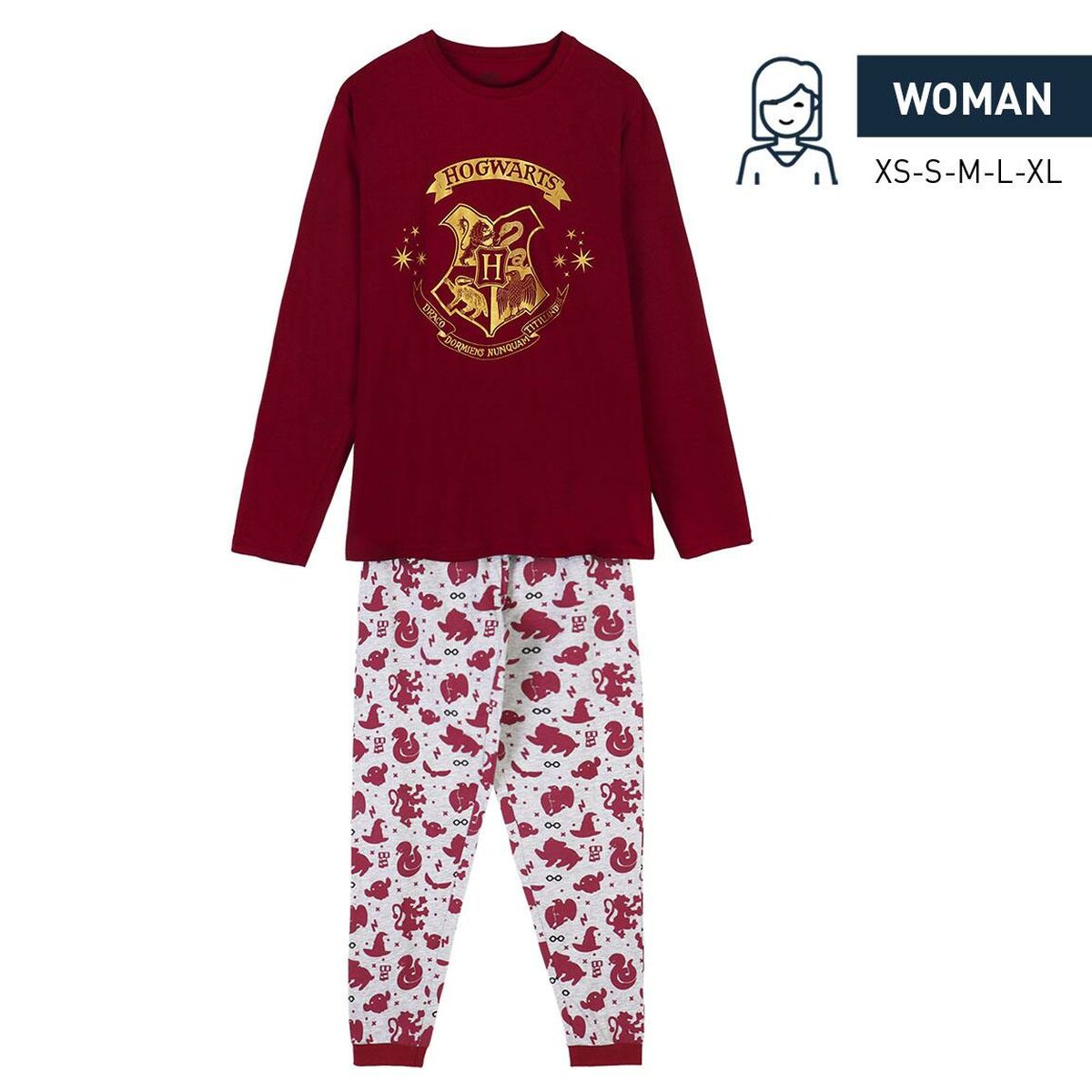 Pyjamat Harry Potter Punainen, Koko XL