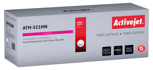 Activejet ATM-321MN -väriaine Konica Minolta -tulostimelle; Konica Minolta TN321M vaihto; Ylin; 25000 sivua; magenta