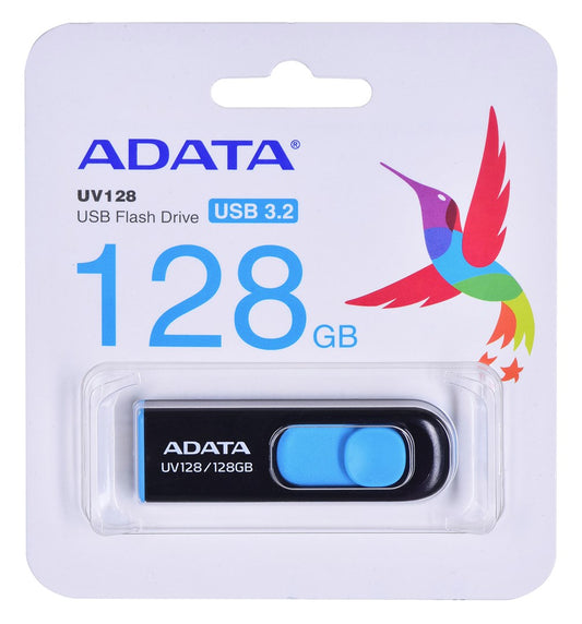 ADATA DashDrive UV128 128 Gt USB-muistitikku USB Type-A 3.2 Gen 1 (3.1 Gen 1) Musta sininen