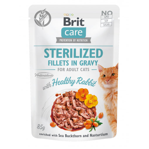 BRIT Care steriloidut fileet Gravy Rabbitissa - kissan märkäruoka - 85 g
