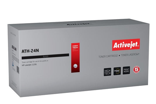Activejet ATH-24N -väriaine HP-tulostimelle; HP 24A Q2624A vaihto; Ylin; 3000 sivua; musta