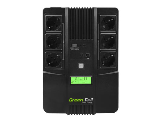 Green Cell UPS06 keskeytymätön virtalähde (UPS) Line-Interactive 600 VA 360 W 6 AC pistorasiaa