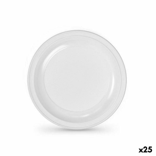 Sarja kierrätettäviä lautasia Algon Valkoinen Muovinen 22 x 22 x 1,5 cm (24 osaa)