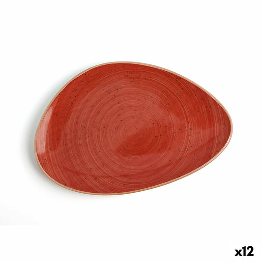 Litteä Lautanen Ariane Terra Kolmikulmainen Punainen Keraminen Ø 21 cm (12 osaa)