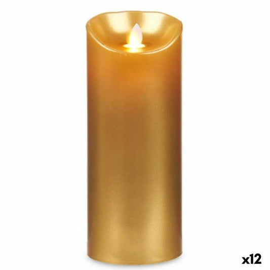 LED Kerze Gold 8 x 8 x 20 cm (12 Stück)