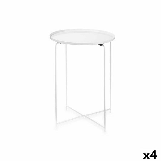 Pieni sivupöytä Valkoinen Metalli 35 x 50,5 x 35 cm Pyöreä (4 osaa)