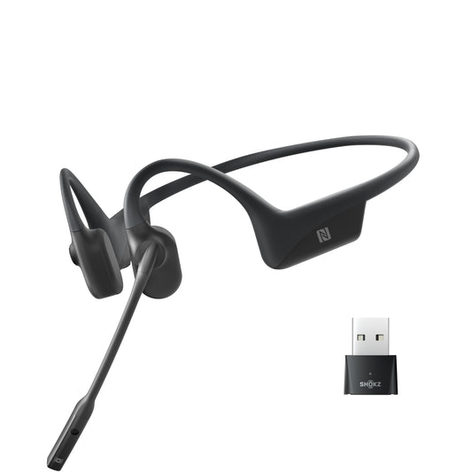 SHOKZ OpenComm UC - Musta kuuloke Langaton kuulokekannettava Toimisto/puhelinkeskus Bluetoothin avulla - KorhoneCom