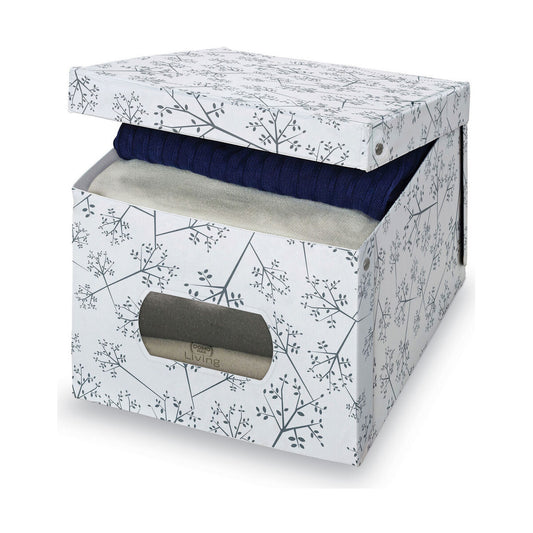 Monikäyttöinen laatikko Domopak Living 916050 Valkoinen Valkoinen/Harmaa Kartonki 42 x 50 x 31 cm