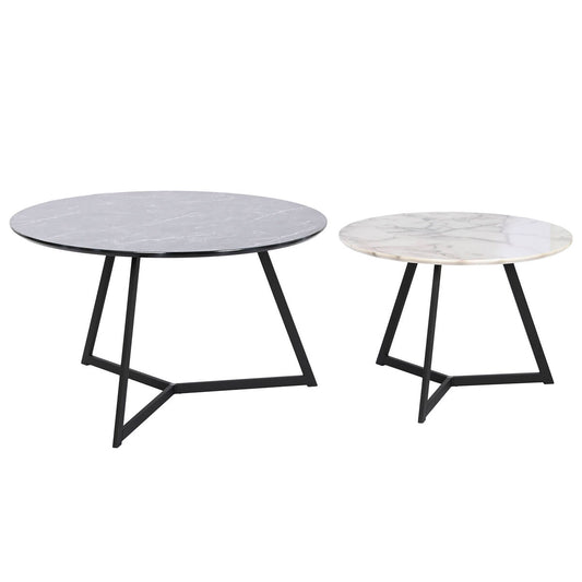 Set of 2 tables DKD Home Decor Musta 80 x 80 x 47,5 cm