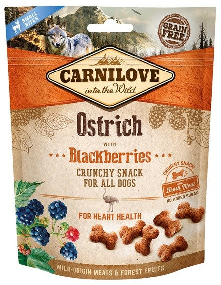 CARNILOVE Fresh Crunchy Strutsi karhunvatukoilla - koiranherkku - 200 g - KorhoneCom