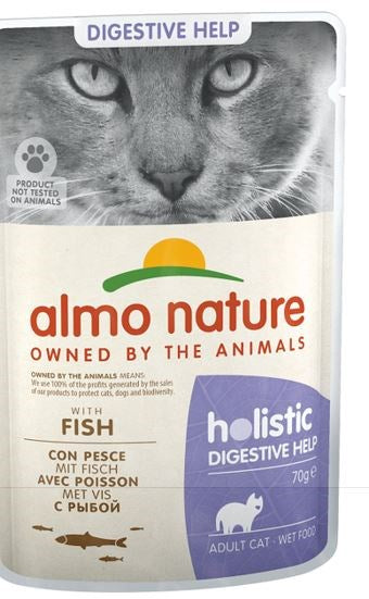 Almo Nature Functional herkkä kalan kanssa - märkäruoka aikuisille kissoille, joilla on herkkyys- ja yliherkkyysongelmia suolistossa - 70 g - KorhoneCom
