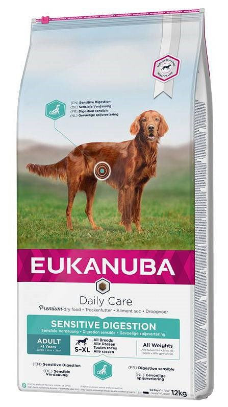 Eukanuba Daily Care Adult Sensitive Digestion - koiran kuivaruoka - 12 kg - KorhoneCom