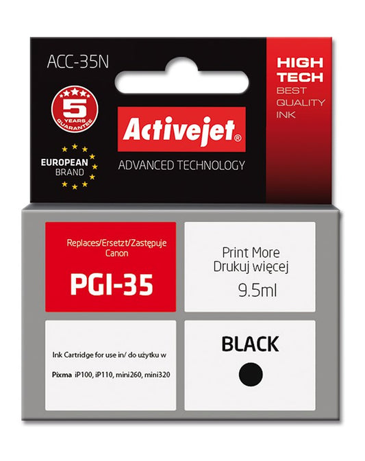 Activejet ACC-35N mustepatruuna (korvaa Canon PGI-35:lle; Supreme; 9,5 ml; musta) - KorhoneCom