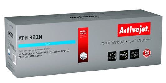 Activejet ATH-321N väriaine HP-tulostimeen, HP 128A CE321A korvaava väriaine, Supreme, 1300 sivua, syaani - KorhoneCom
