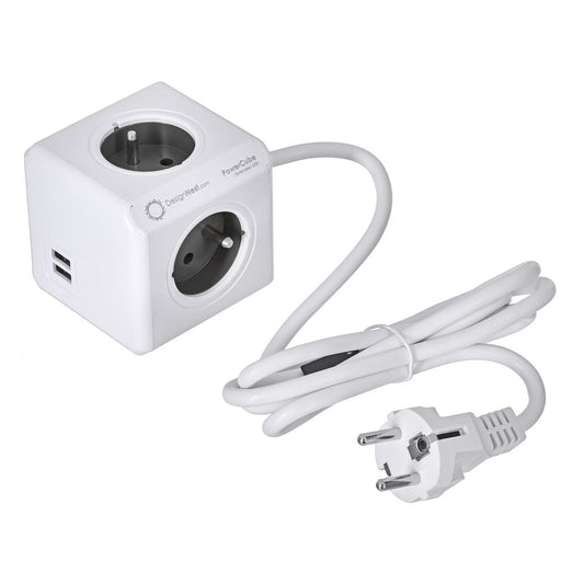 Allocacoc PowerCube Extended USB E(FR) 1,5 m Stromverlängerung 4 AC-Buchsen
