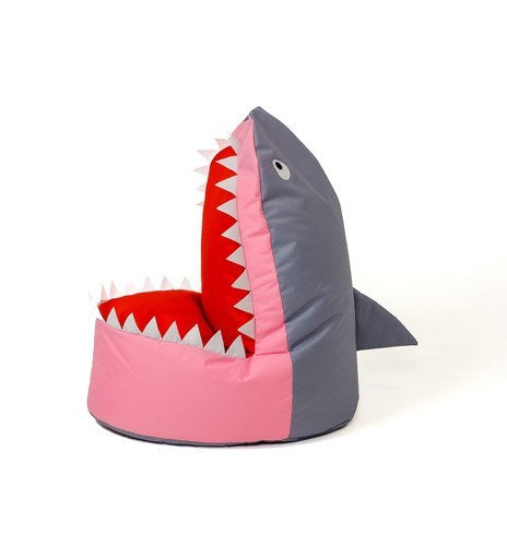 Sako pussipouff Shark harmaa-vaaleanpunainen XXL 100 x 60 cm - KorhoneCom