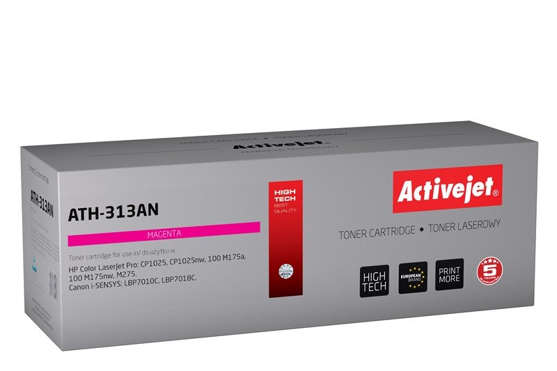 Activejet ATH-313AN väriaine HP-tulostimelle, HP 126A CE313A Canon CRG-729M vaihto, Premium, 1000 sivua, magenta - KorhoneCom