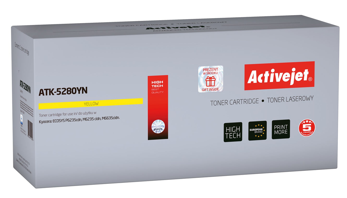 Activejet ATK-5280YN väriaine (korvaa Kyocera TK-5280Y:lle; Supreme; 11000 sivua; keltainen) - KorhoneCom