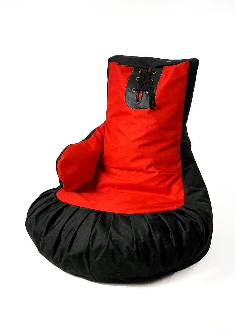 Sako laukku pouffe nyrkkeilyhanska musta-punainen XXL 130 x 90 cm - KorhoneCom