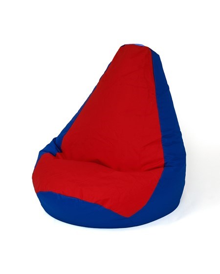 Sako-laukku päärynän muotoinen puffi tummansini-punainen L 105 x 80 cm - KorhoneCom