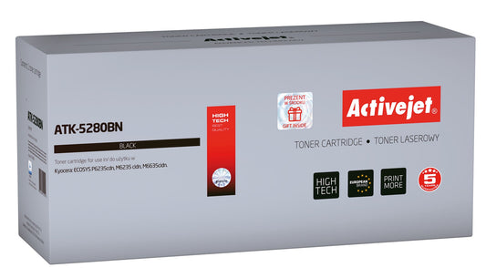 Activejet ATK-5280BN väriaine Kyocera tulostimeen, Kyocera TK-5280K korvaava, Supreme, 13000 sivua, musta - KorhoneCom
