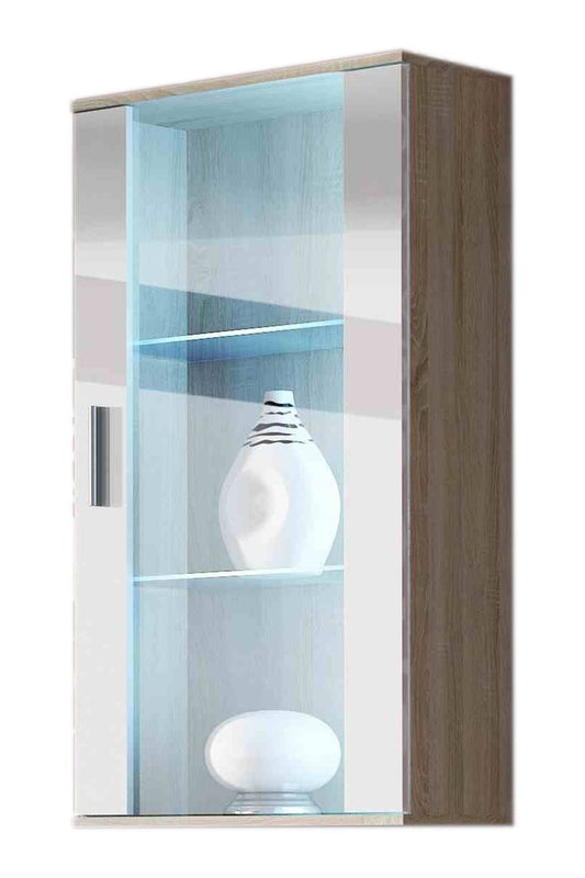 Cama hanging display cabinet SOHO sonoma oak/white gloss - KorhoneCom