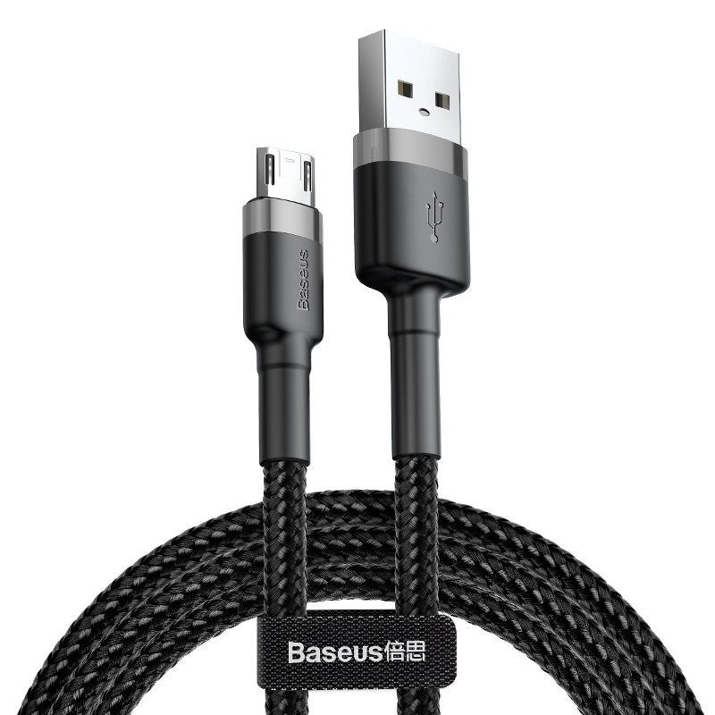 Baseus Cafule 2.4A 1m Micro USB-kaapeli (harmaa/musta) - KorhoneCom