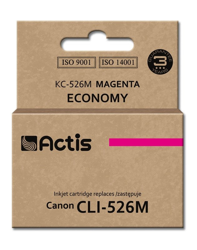 Actis KC-526M muste Canon-tulostimeen; Canon CLI-526M vaihto; Vakio; 10 ml; magenta - KorhoneCom