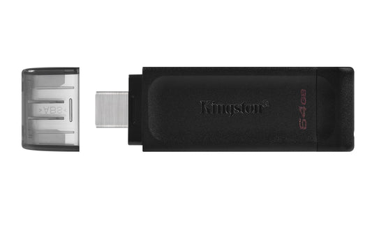 Kingston Technology DataTraveler 70 USB-muistitikku 64 GB USB Type-C 3.2 Gen 1 (3.1 Gen 1) Musta