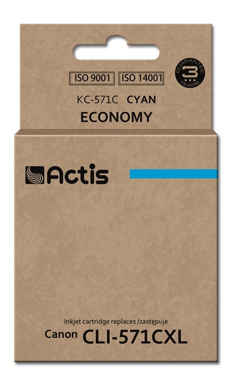 Actis KC-571C Tinte für Canon-Drucker; Canon CLI-571C Ersatz; Standard; 12 ml; Cyan