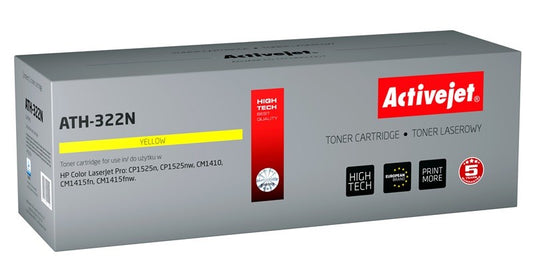 Activejet ATH-322N väriaine HP-tulostimeen, HP 128A CE322A korvaava, Supreme, 1300 sivua, keltainen - KorhoneCom