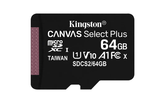 Kingston Technology Canvas Select Plus 64 GB MicroSDXC UHS-I Class 10 -luokka
