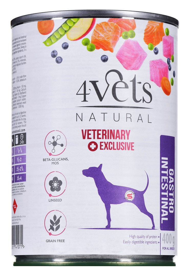 4VETS Natural Gastro Intestinal Dog - koiran märkäruoka - 400 g - KorhoneCom
