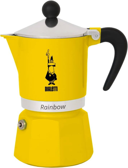 Bialetti Rainbow 6tz kahvinkeitin, keltainen - KorhoneCom