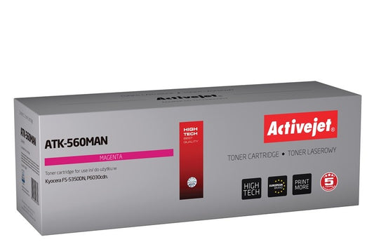 Activejet värikasetti ATK-560MAN (korvaava värikasetti Kyocera TK-560M, Premium, 10000 sivua, punainen) - KorhoneCom