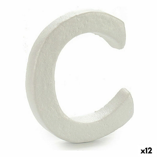 Kirjain C Valkoinen polystyreeni 1 x 15 x 13,5 cm (12 osaa)