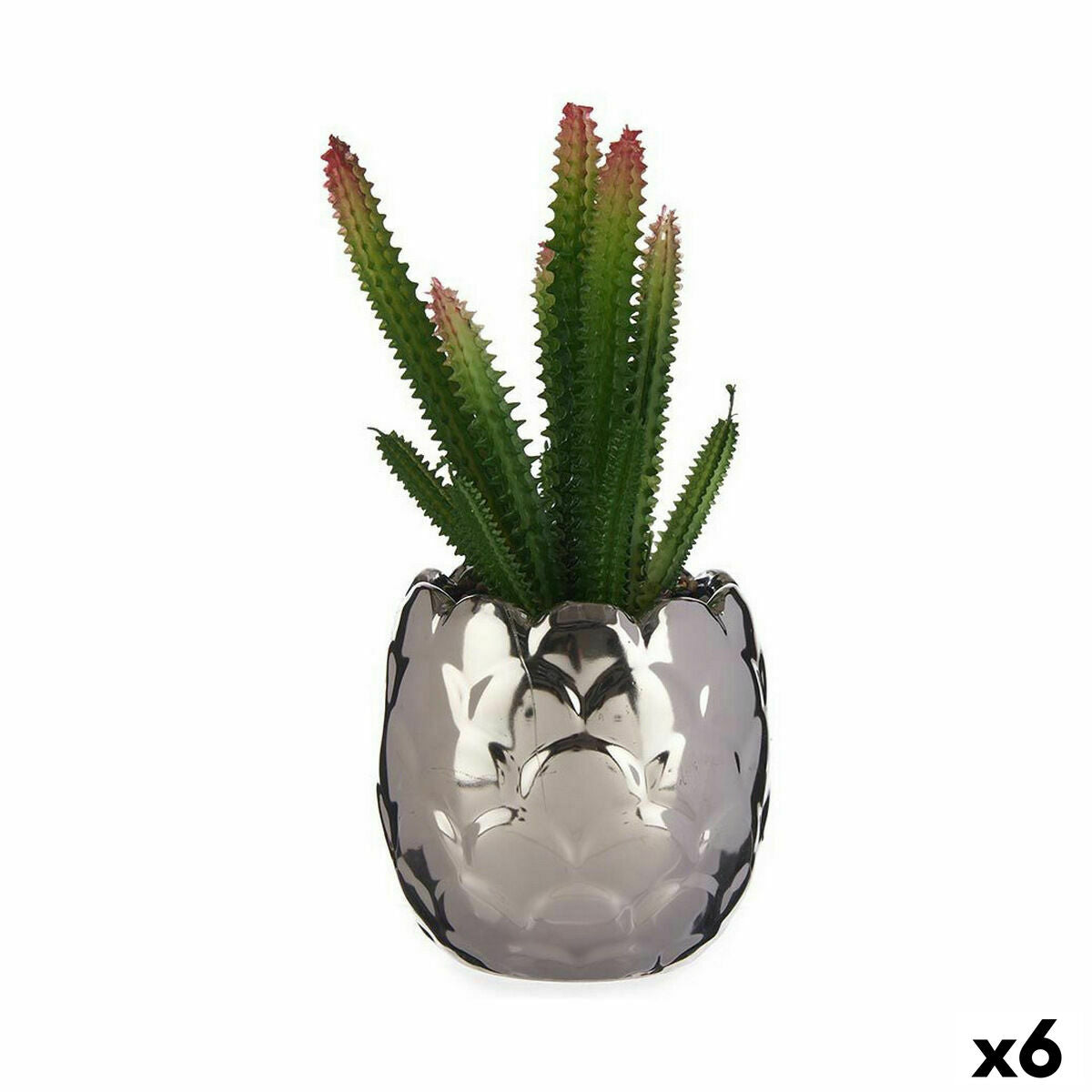 Koristekasvi Kaktus Keraminen Muovinen 10 x 20 x 10 cm (6 osaa)