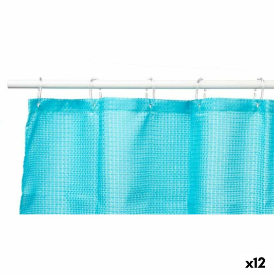 Suihkuverho Pisteet Sininen Polyesteri 180 x 180 cm (12 osaa)